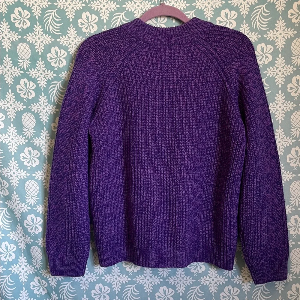 Naadam crewneck purple wool and cashmere blend textured sweater. Size M. NWT